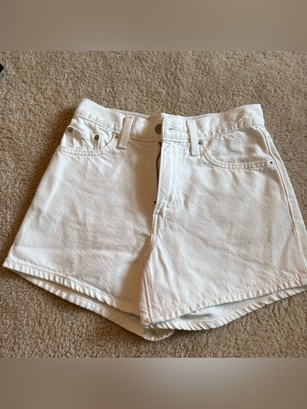 Levi's White Denim Jean Shorts
